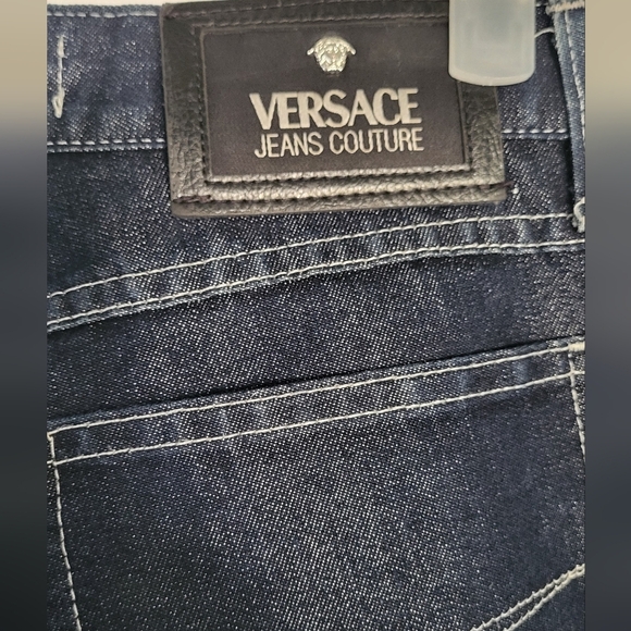 Versace Jeans Couture Straight Leg Pocket Indigo Jeans - Picture 6 of 12